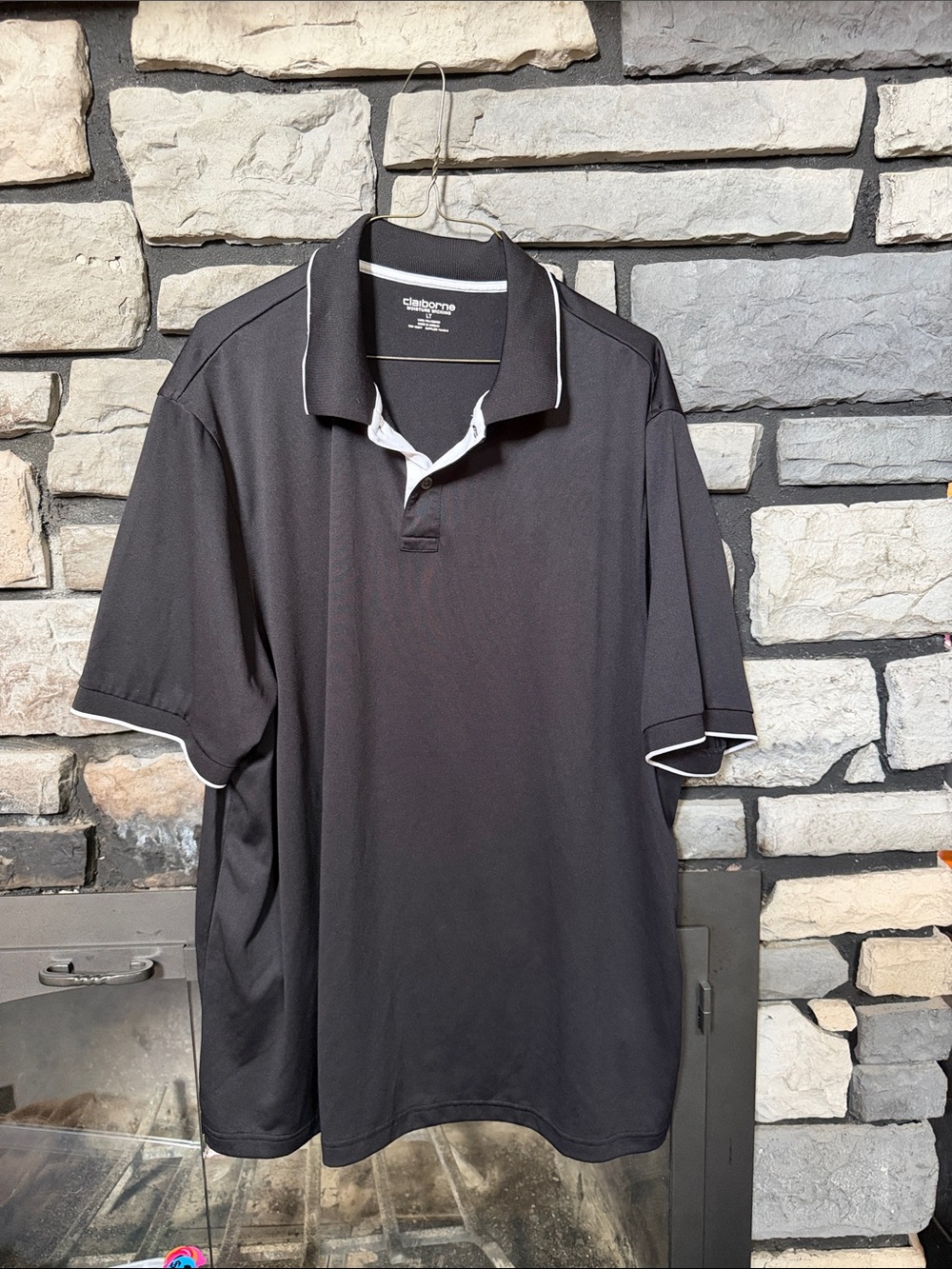 Claiborne Black Polo with White Trim